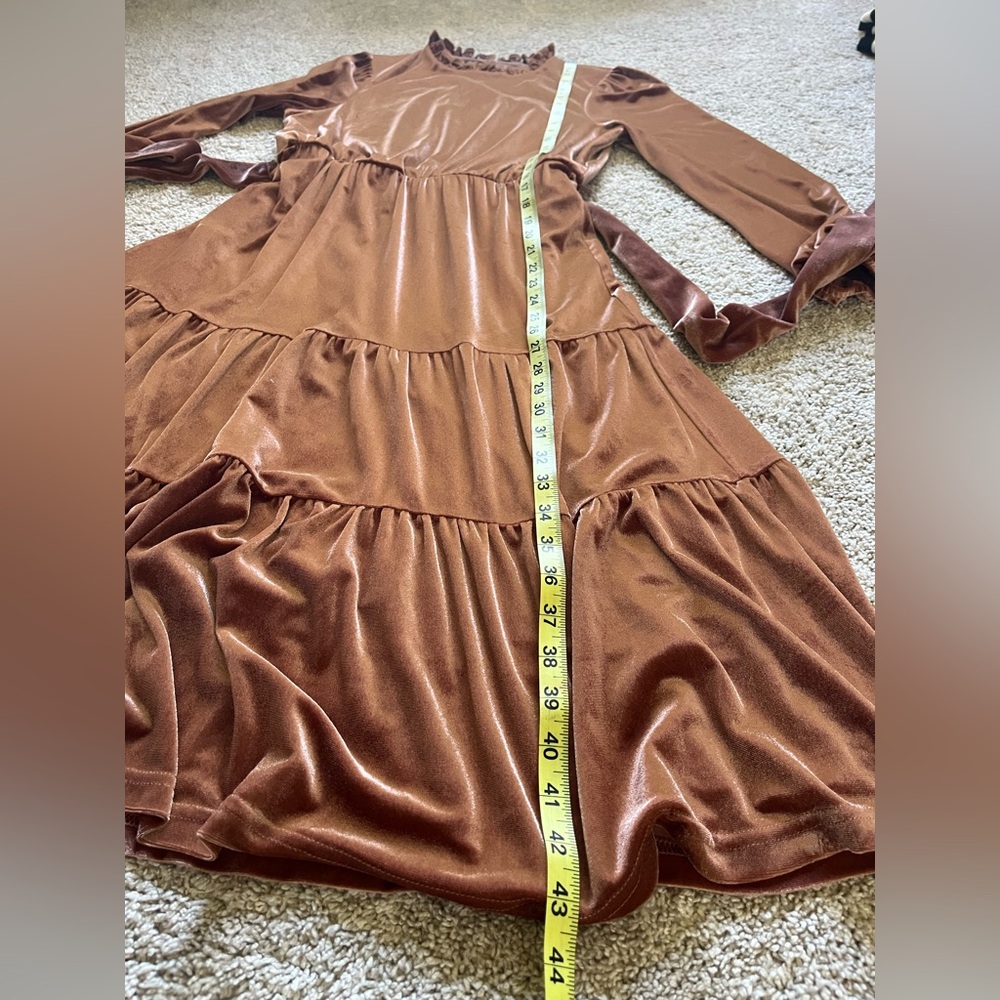 Bohme Women’s Long Sleeve Velvet Dress Size Small Rose Pink Holiday Cottagecore - Picture 11 of 14